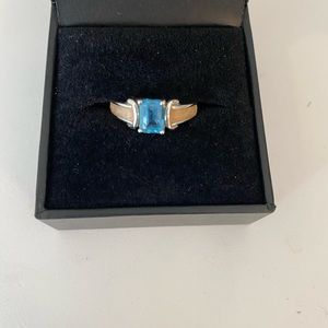 Sterling Silver 925 Blue Stone Ring